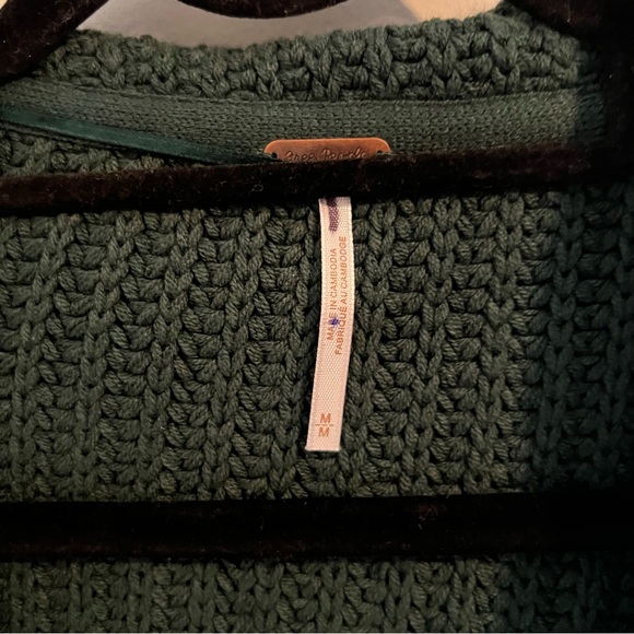 Free People Swim Too Deep Cardi in Deepest Spruce - Picture 9 of 10